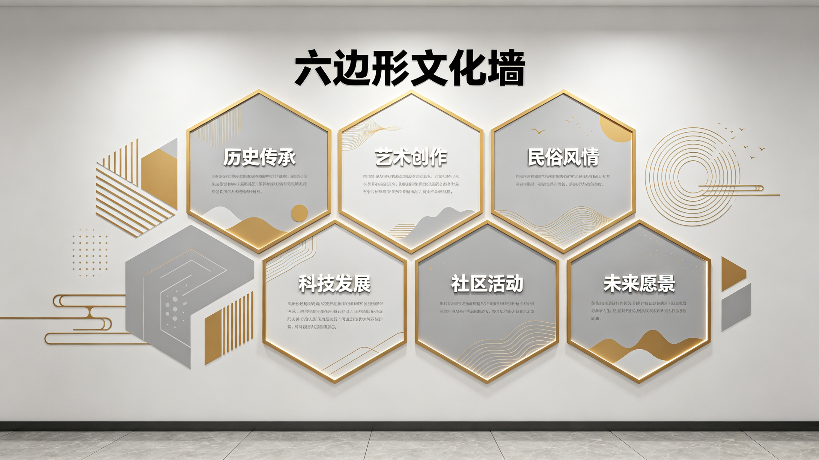 抚州企业文化墙 | 六边形信息美学